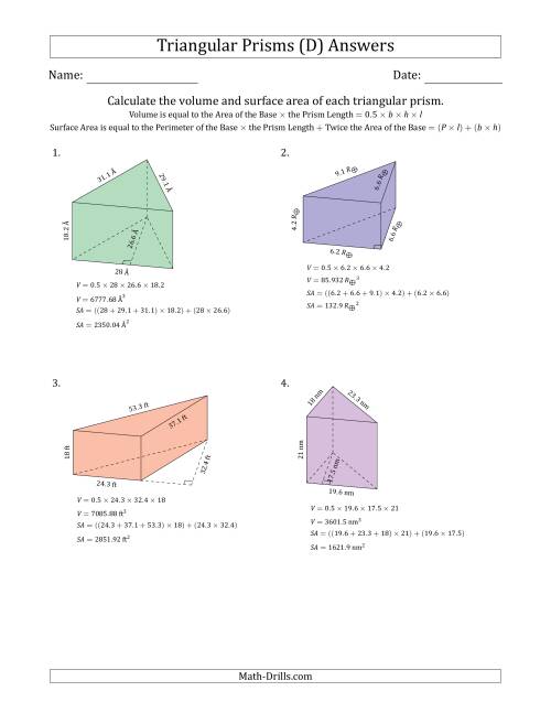 volume of triangular prism worksheet 7th grade