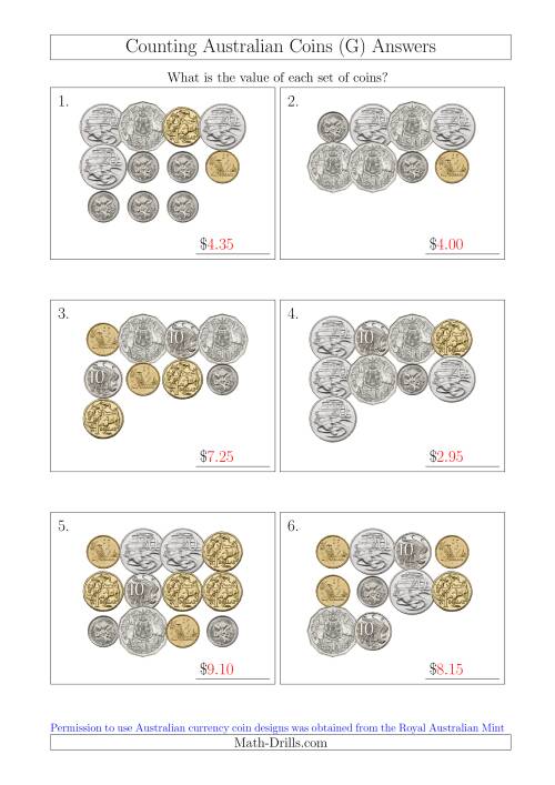 Counting Australian Coins (G)