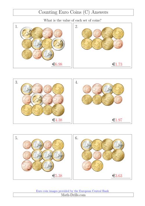 counting euro coins c