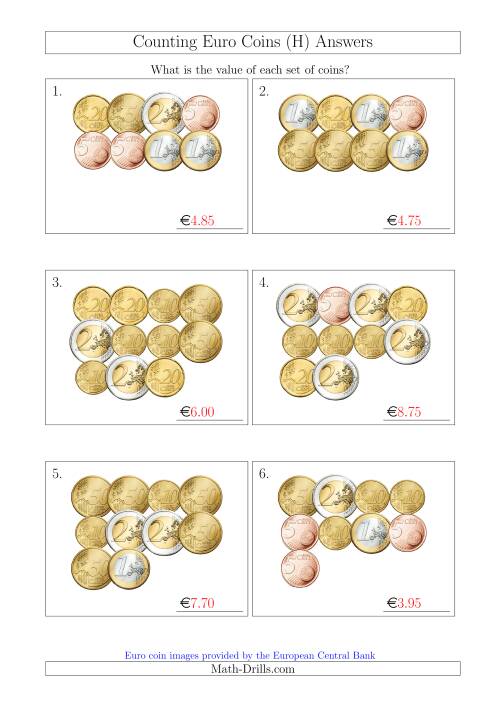 counting euro coins without 1 or 2 cent coins h