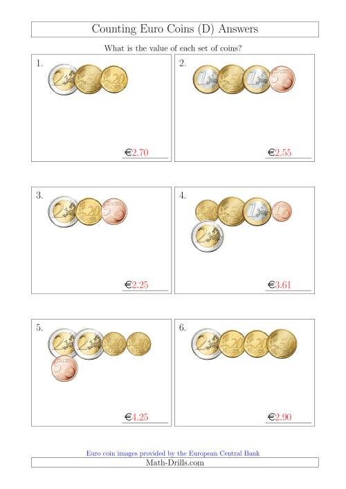 counting small collections of euro coins d