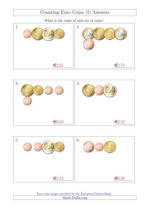 counting small collections of euro coins i