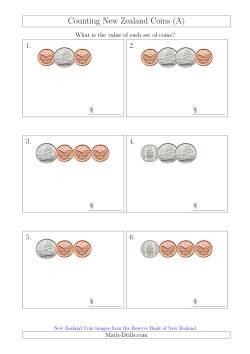 Counting Small Collections of New Zealand Coins (No Dollars)