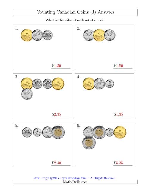 counting small collections of canadian coins j