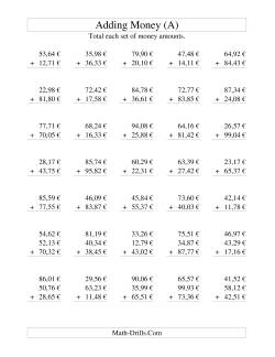 Adding Euro Money to €100