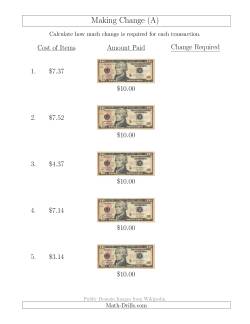 Making Change from U.S. $10 Bills