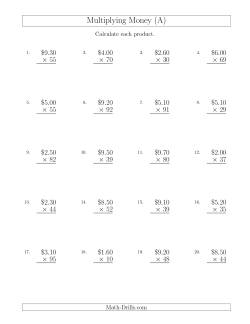 Multiplying Dollar Amounts in Increments of 10 Cents by Two-Digit Multipliers (U.S. and Canada)