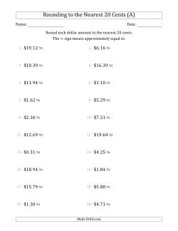 Rounding dollar amounts to the nearest 20 cents