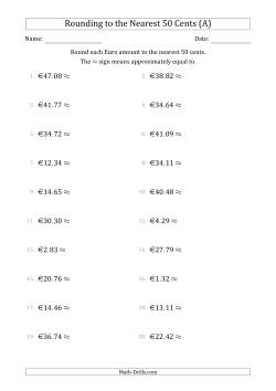 Rounding Euro amounts to the nearest 50 cents