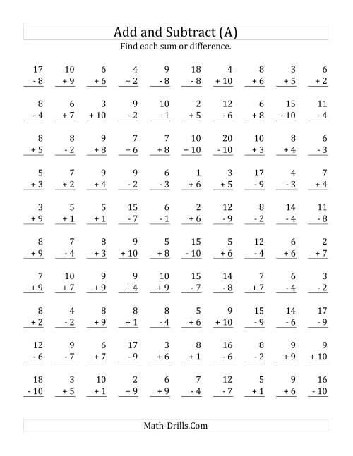 math sheets addition