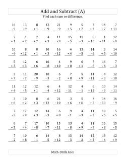 Mixed Operations Math Worksheets