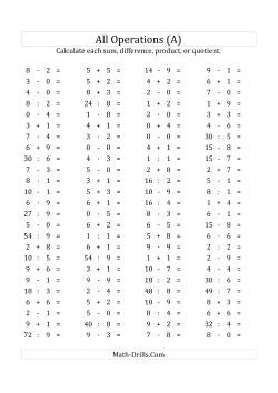 mixed operations math worksheets