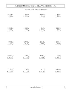 Adding and Subtracting Ternary Numbers (Base 3)