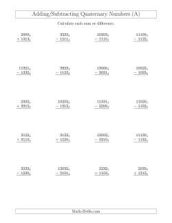 Adding and Subtracting Quaternary Numbers (Base 4)