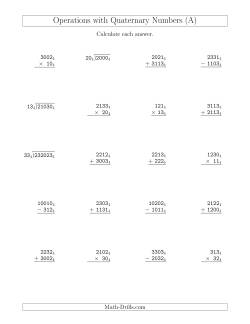 All Operations with Quaternary Numbers (Base 4)