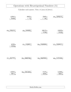 All Operations with Hexatrigesimal Numbers (Base 36)