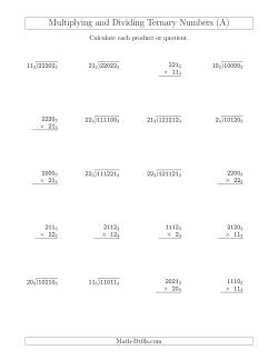 Multiplying and Dividing Ternary Numbers (Base 3)