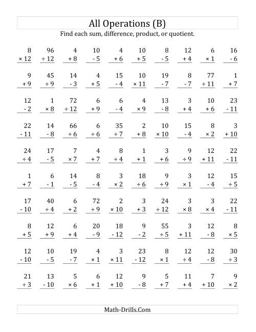 Mixed Math Problems Worksheets