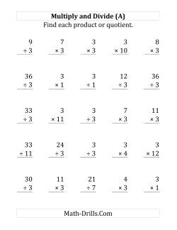 Multiplying and Dividing by 3