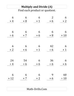 Multiplying and Dividing by 6