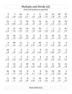 Multiplying and Dividing by 8