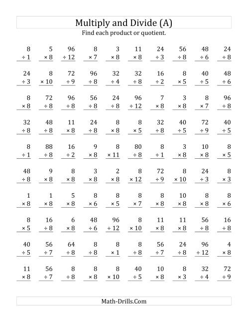 Grade 3 Multiplication Worksheets Free Printable K5 Learning Dividing By 7 8 And 9 Quotients 1