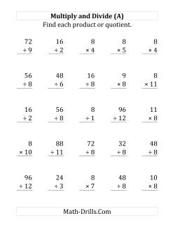 Multiplying and Dividing by 8