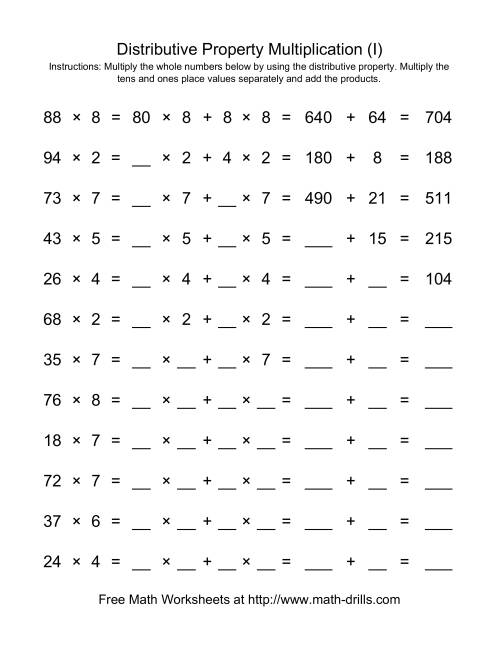 Using The Distributive Property Worksheet