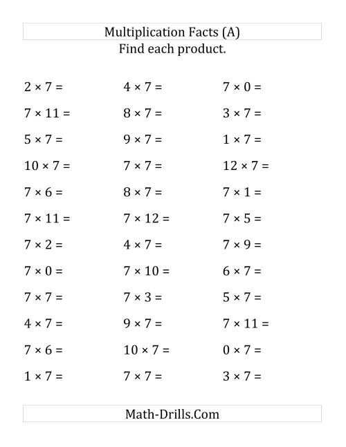 Multiplying 0 to 12 by 7 (LP)