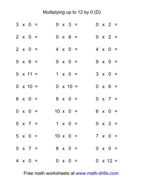 The Multiplication (D) Math Worksheet