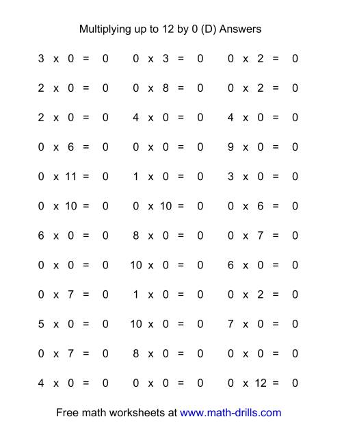The Multiplication (D) Math Worksheet Page 2