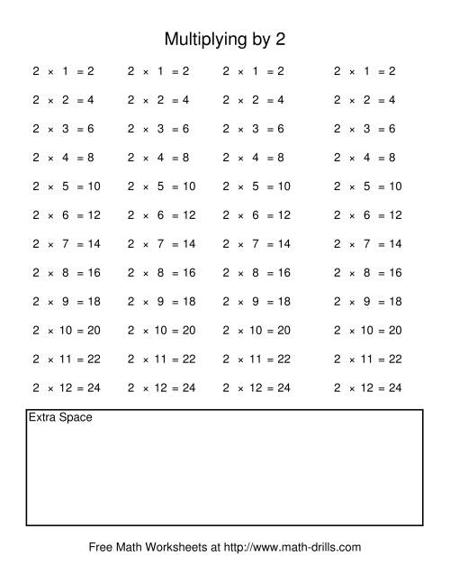 The Repetitive Multiplication by 2 (B) Math Worksheet Page 2