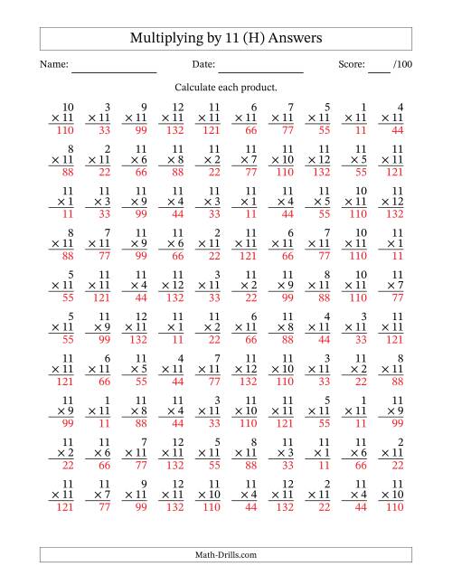 multiplying-by-eleven-11-with-factors-1-to-12-100-questions-h