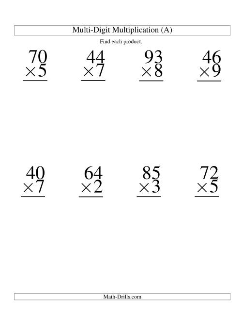 Double Digit Multiplication Worksheet Chart Sheet Gallery