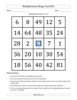 Multiplication Facts Worksheets