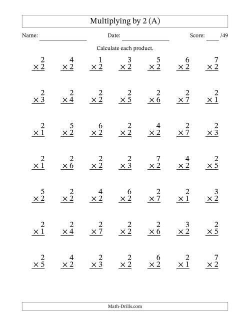 Multiplication Table 2 5 10 Worksheets Times Tables Worksheets Multiplying By Anchor Facts 0 1