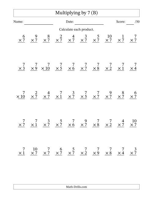 Math Multiplication Fast Facts Worksheets