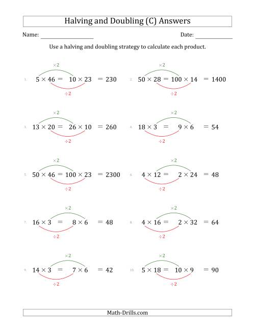 The Halving and Doubling Strategy with Easier Questions (C) Math Worksheet Page 2