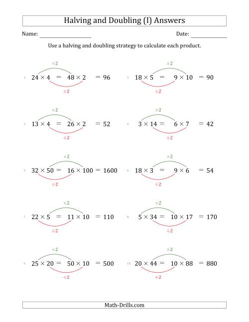 The Halving and Doubling Strategy with Easier Questions (I) Math Worksheet Page 2