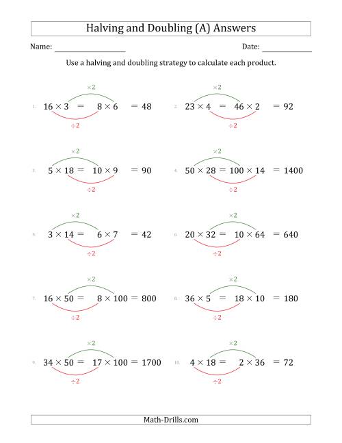 The Halving and Doubling Strategy with Easier Questions (All) Math Worksheet Page 2