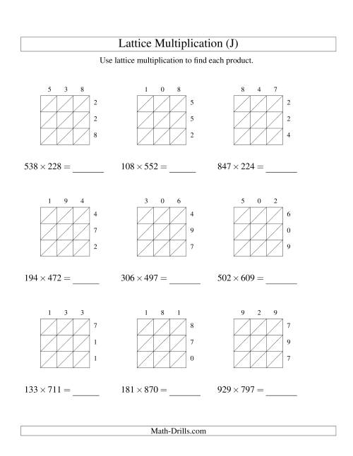 lattice multiplication 2 digit by 2 digit