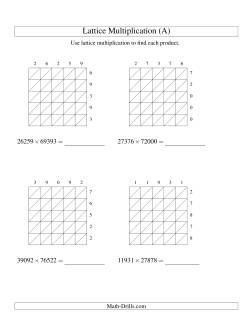 Lattice Multiplication -- Five-digit by Five-digit