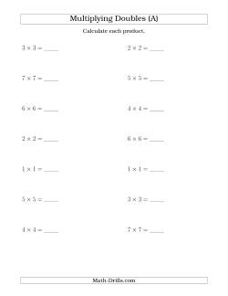 Multiplying Doubles up to 7 by 7