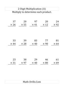 Multiplying a 2-Digit Number by a 2-Digit Number SI Number Format