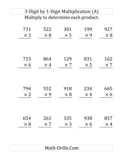 3-Digit by 1-Digit Multiplication (SI Version)