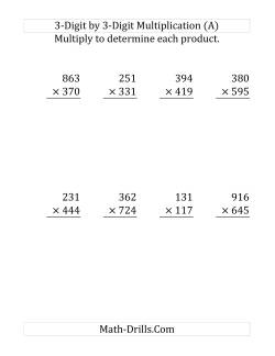 3-Digit by 3-Digit Multiplication