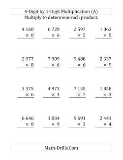 4-Digit by 1-Digit Multiplication (SI Version)