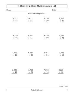 Long Multiplication Worksheets