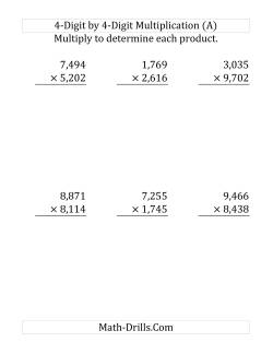 4-Digit by 4-Digit Multiplication