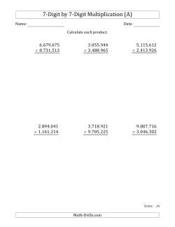 Multiplying 7-Digit by 7-Digit Numbers with Comma-Separated Thousands